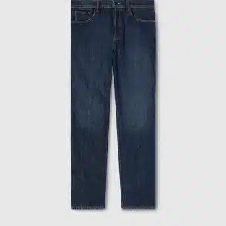 Cotton denim pants with Horsebit detail