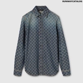 GG cotton denim jacquard shirt
