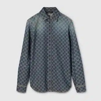 GG cotton denim jacquard shirt