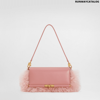 Marlene shearling and palmellato calfskin shoulder bag