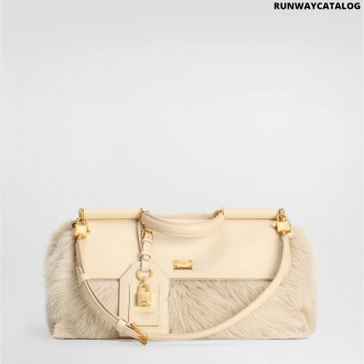 Medium My Sicily fur and plongé calfskin handbag