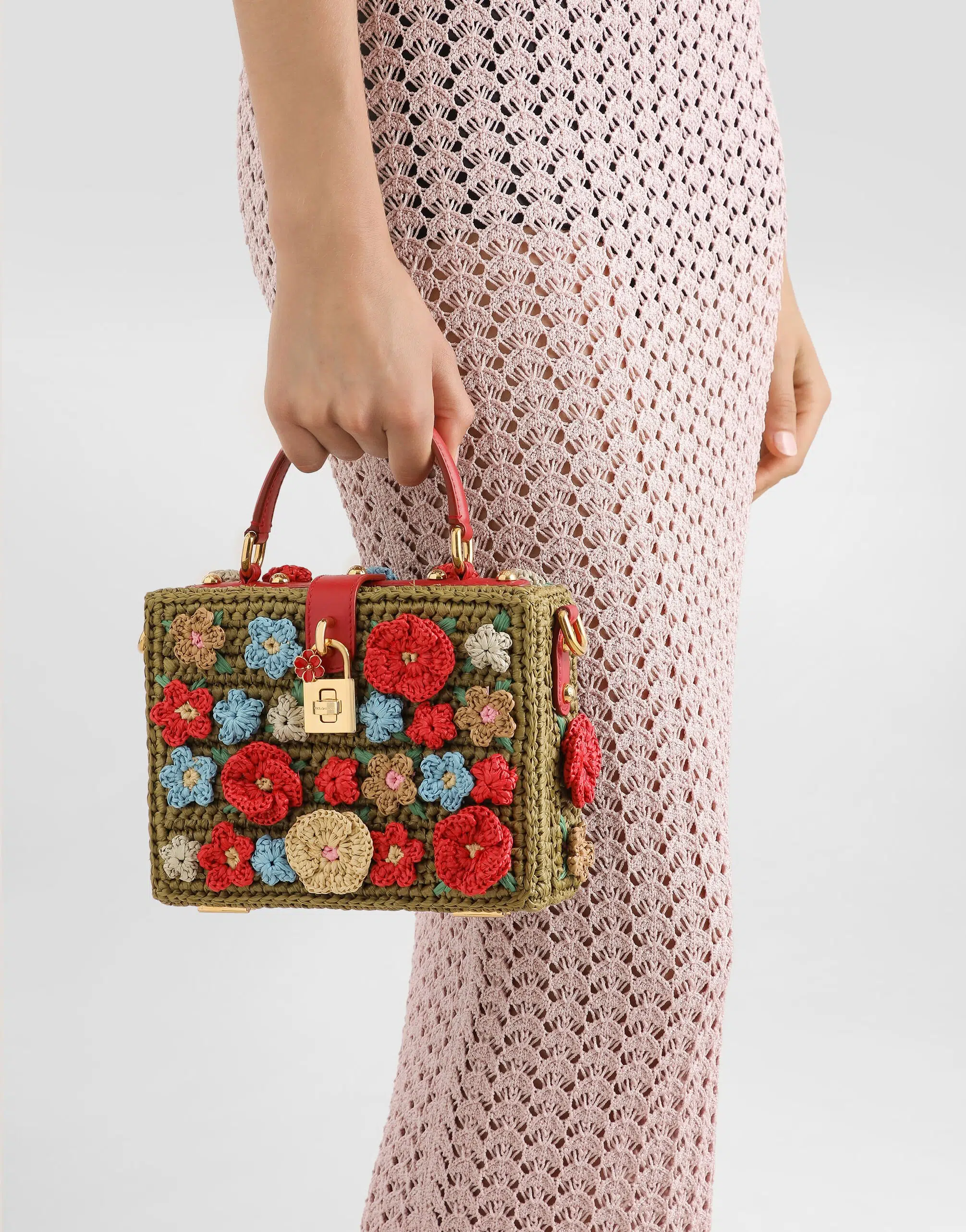 Dolce Box raffia crochet handbag - Image 2