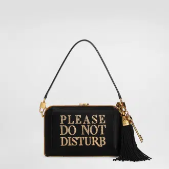 Dolce box satin and laminated ayers handbag