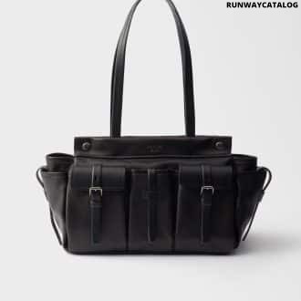 9  Prada Route large leather tote bag