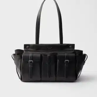 9  Prada Route large leather tote bag