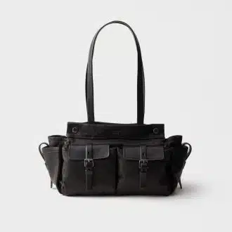 Prada Route medium leather tote bag