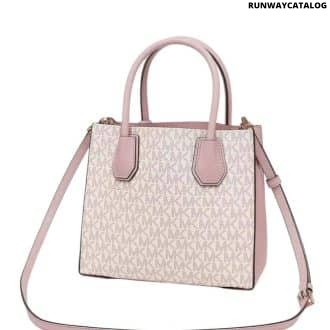 White Mercer Logo Medium Satchel