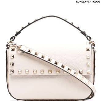 White Rockstud Mini Crossbody Bag