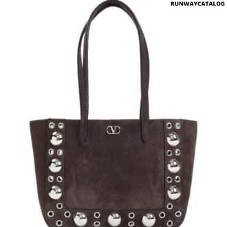 Brown Eyelet Detailing Tote