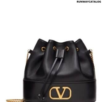 Black VLogo Signature Bucket Bag