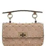 Pink Rockstud Studded Leather Satchel