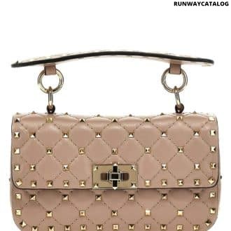 Pink Rockstud Studded Leather Satchel
