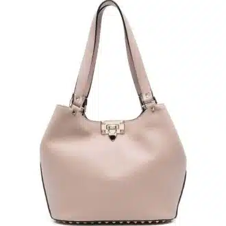 Pink Rockstud Small Leather Tote