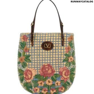 Beige Embroidered Shoulder Bag