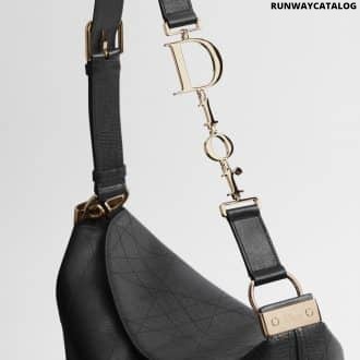 Black Flat Cannage Calfskin