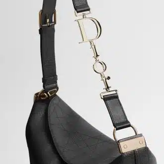 Black Flat Cannage Calfskin