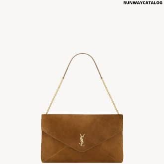 CASSANDRE LARGE POUCH ON CHAIN IN SUEDE