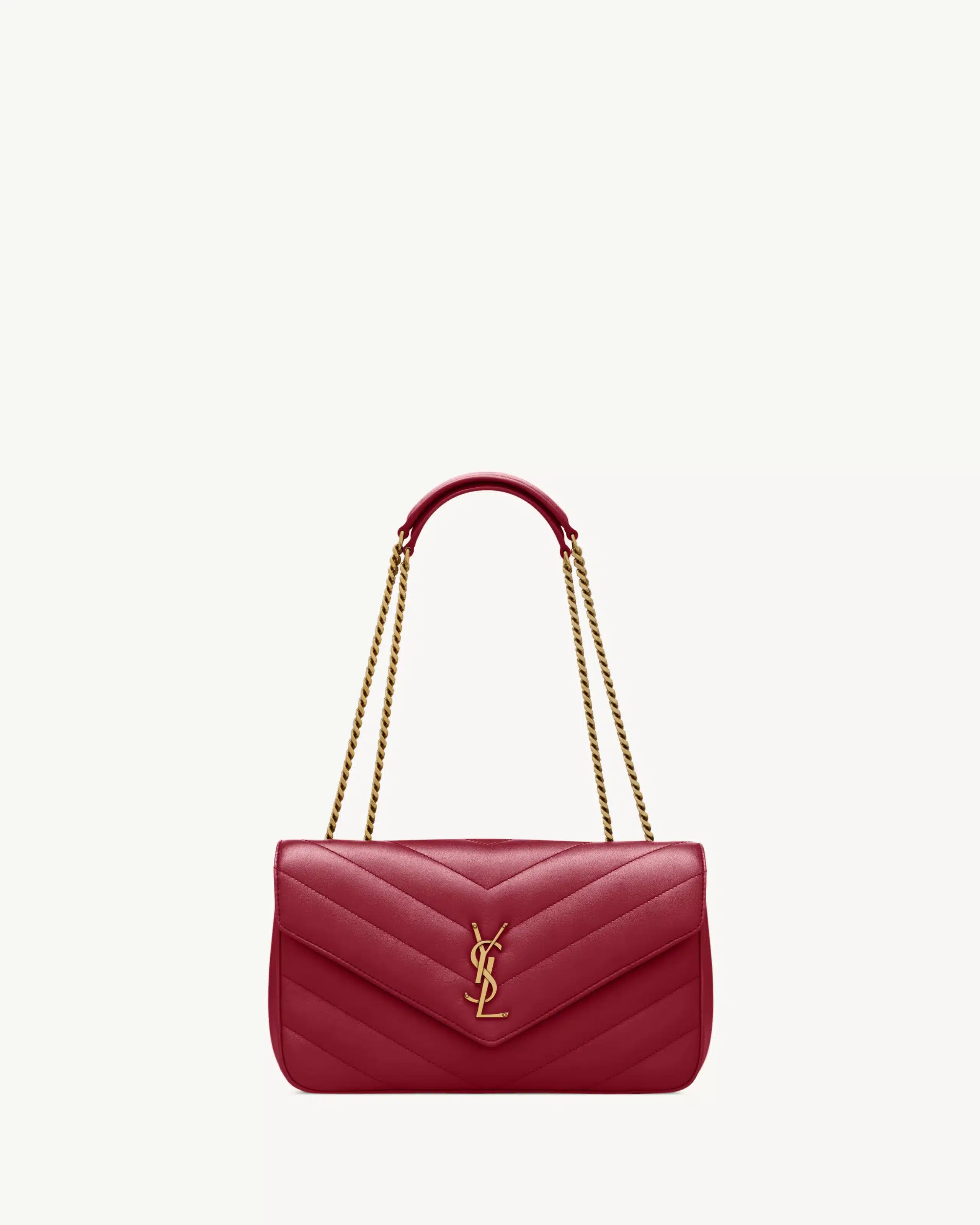 LOULOU MEDIUM IN MATELASSÉ LAMBSKIN DEEPLY RED