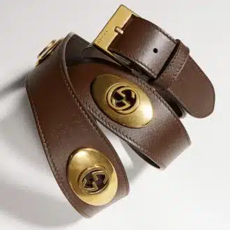 Gucci Leather belt with GG detail - Runway Catalog