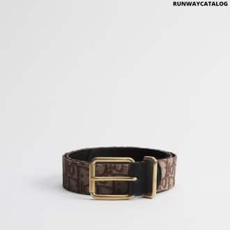 Brown Dior Oblique Jacquard and Black Smooth Calfskin, 35 MM