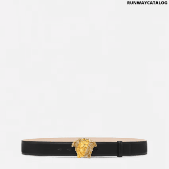 La Medusa Embellished Leather Belt 4 cm