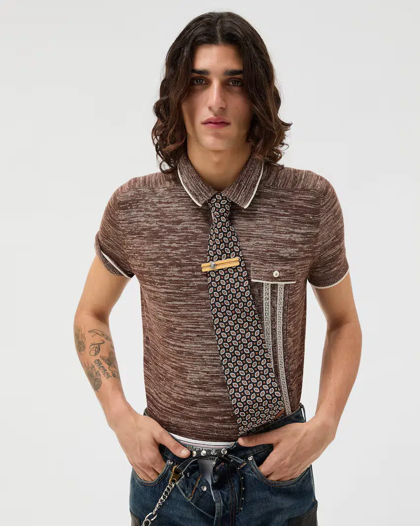 Mouliné Jacquard Knit Polo - Image 2