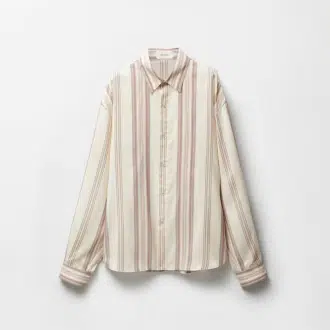 Striped Silk Loose Shirt
