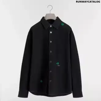 Overshirt with Dior Clover Embroidery