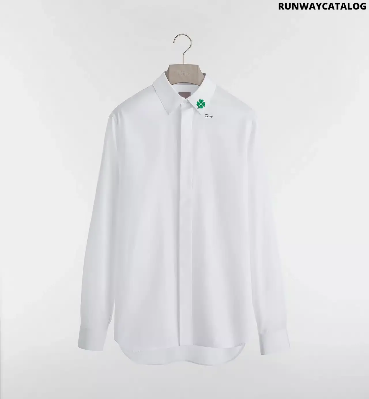 Shirt with Dior Clover Embroidery