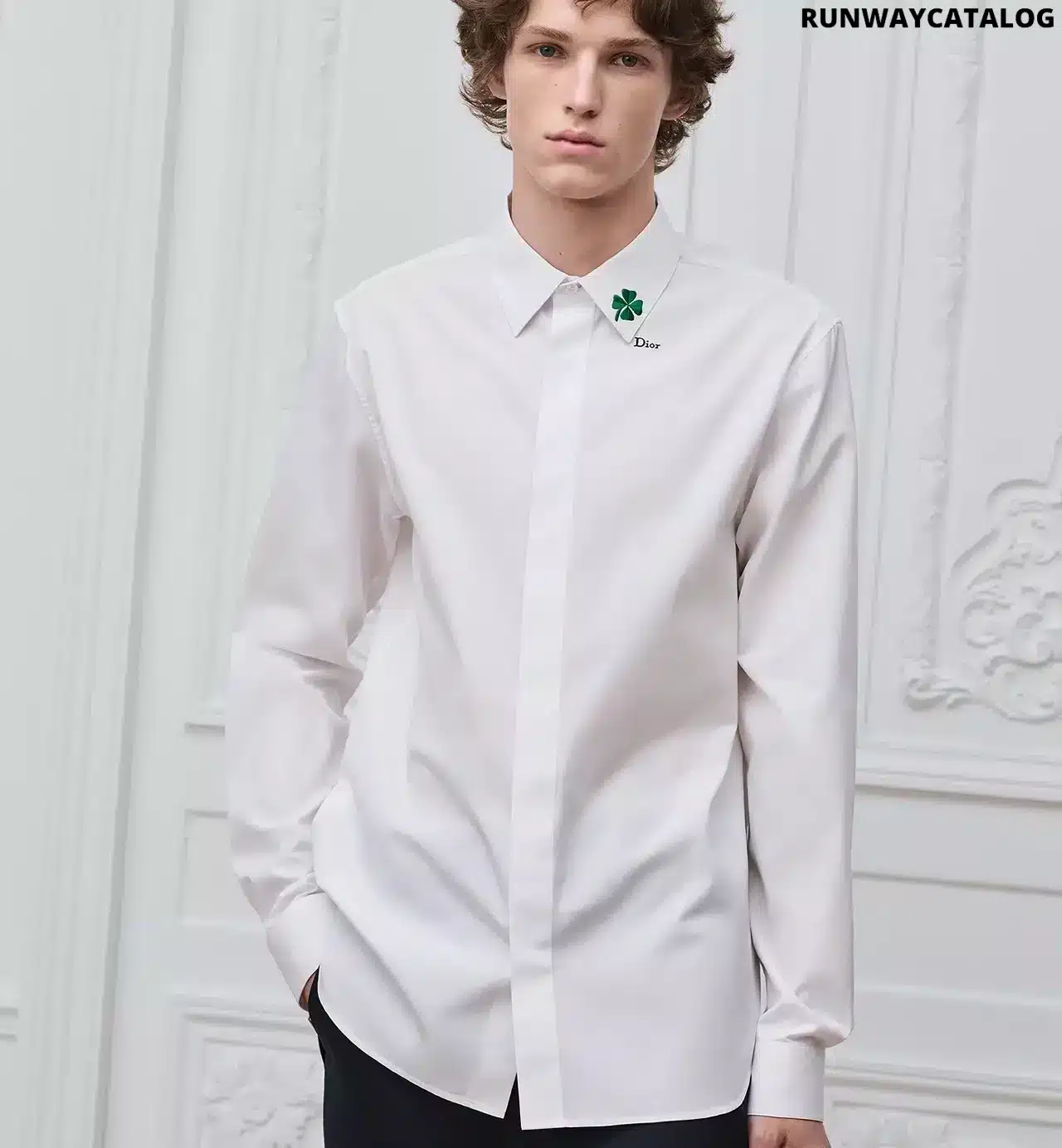 Shirt with Dior Clover Embroidery - Image 2