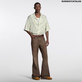 Short-Sleeved Printed Silk Shirt