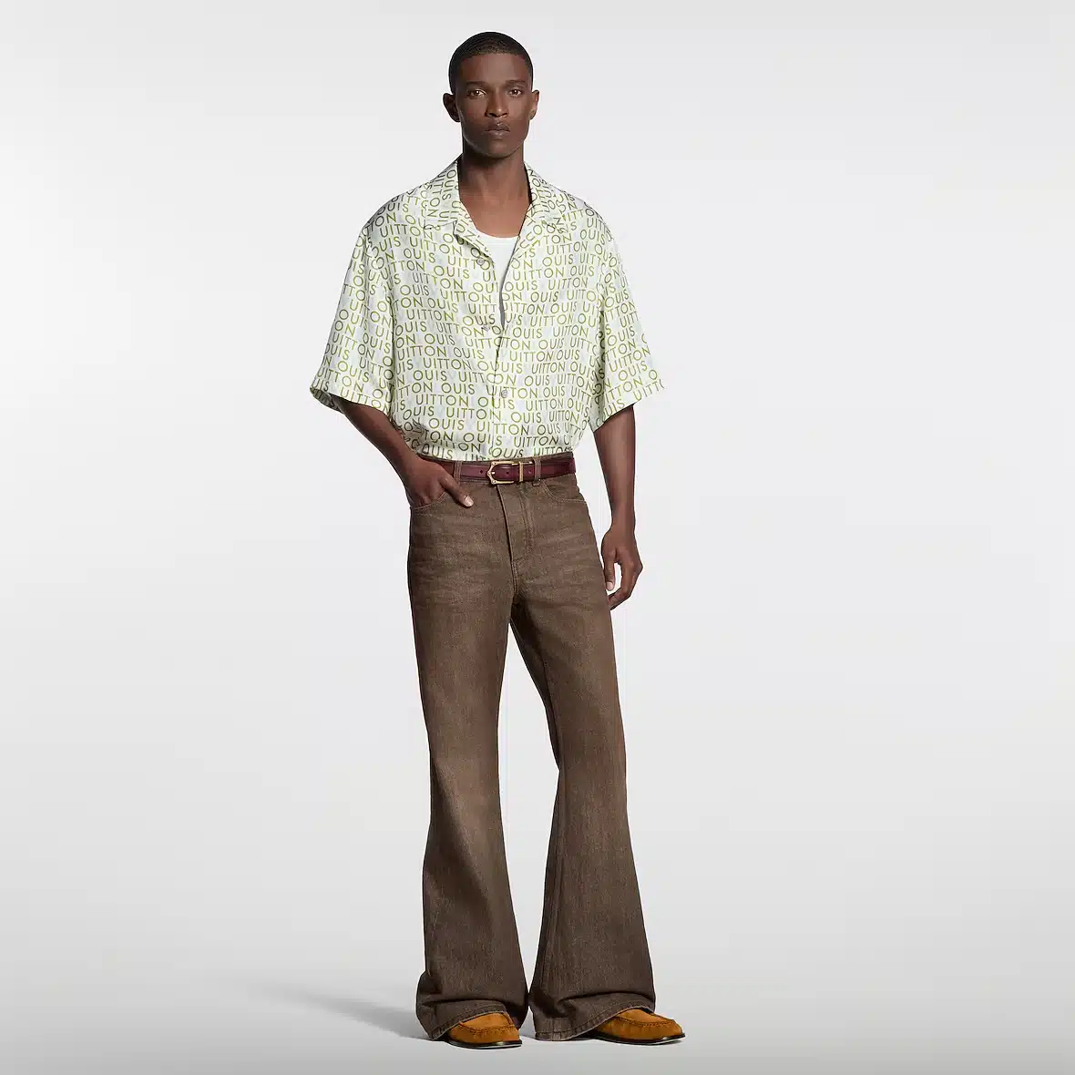 Short-Sleeved Printed Silk Shirt