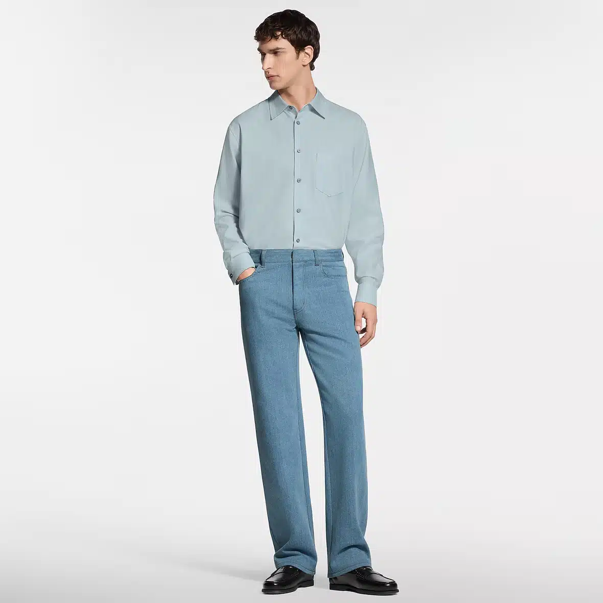 Striped Long-Sleeved Silk-Blend Shirt