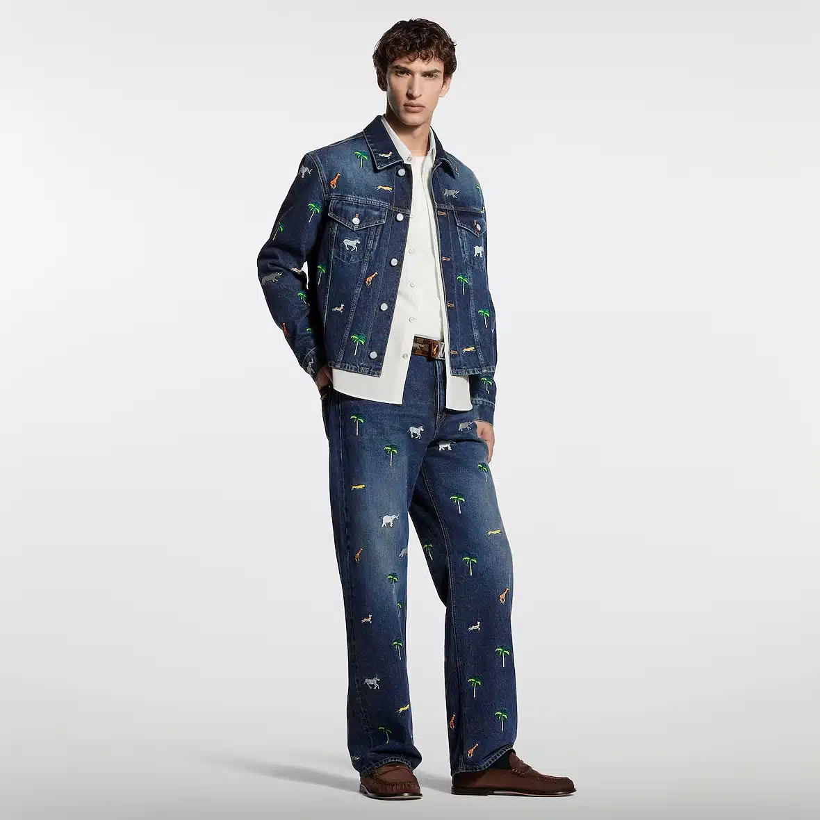 LV x The Darjeeling Limited Embroidered Long-Sleeved Denim Shirt - Image 2