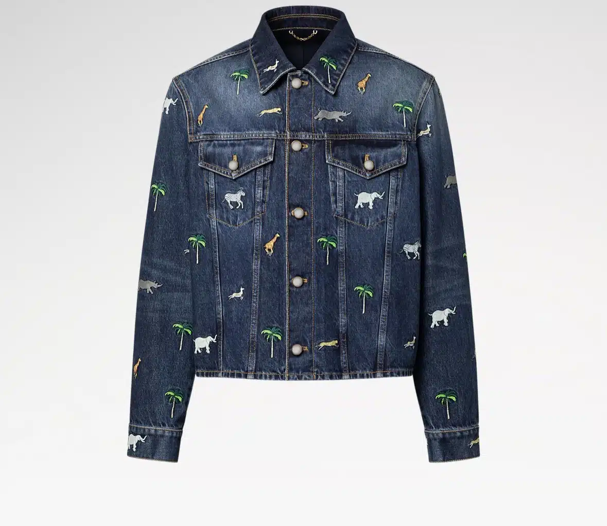 LV x The Darjeeling Limited Embroidered Long-Sleeved Denim Shirt