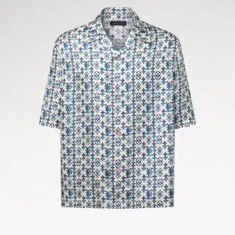 Monogram Printed Silk Short-Sleeved Shirt