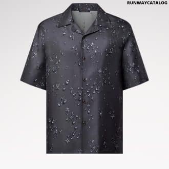 Monogram Short-Sleeved Silk Shirt