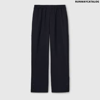 Cotton jersey leisure pants with embroidery