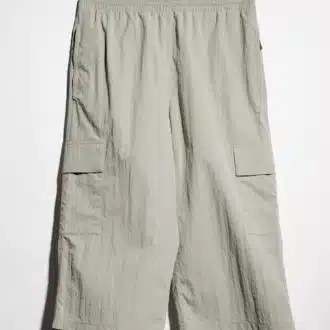 Nylon cargo pants with wrinkle effect