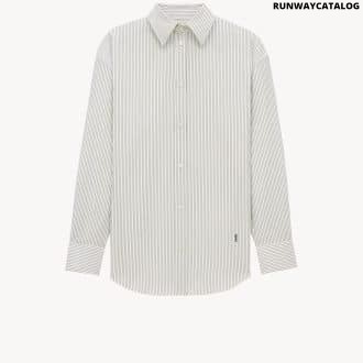 CASSANDRE SHIRT IN STRIPED COTTON POPLIN CRAIE NOIR