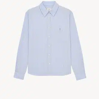 CASSANDRE SHIRT IN STRIPED COTTON POPLIN BLEU/GRIS