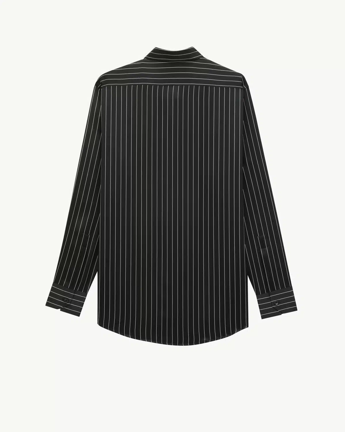 SHIRT IN STRIPED SILK SATIN BLACK CRAIE - Image 2