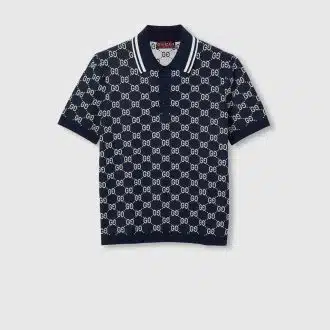 GG cotton knit jacquard polo shirt