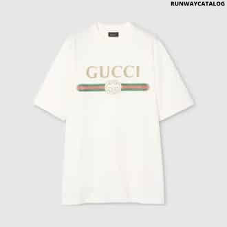 Cotton jersey and silk T-shirt with print