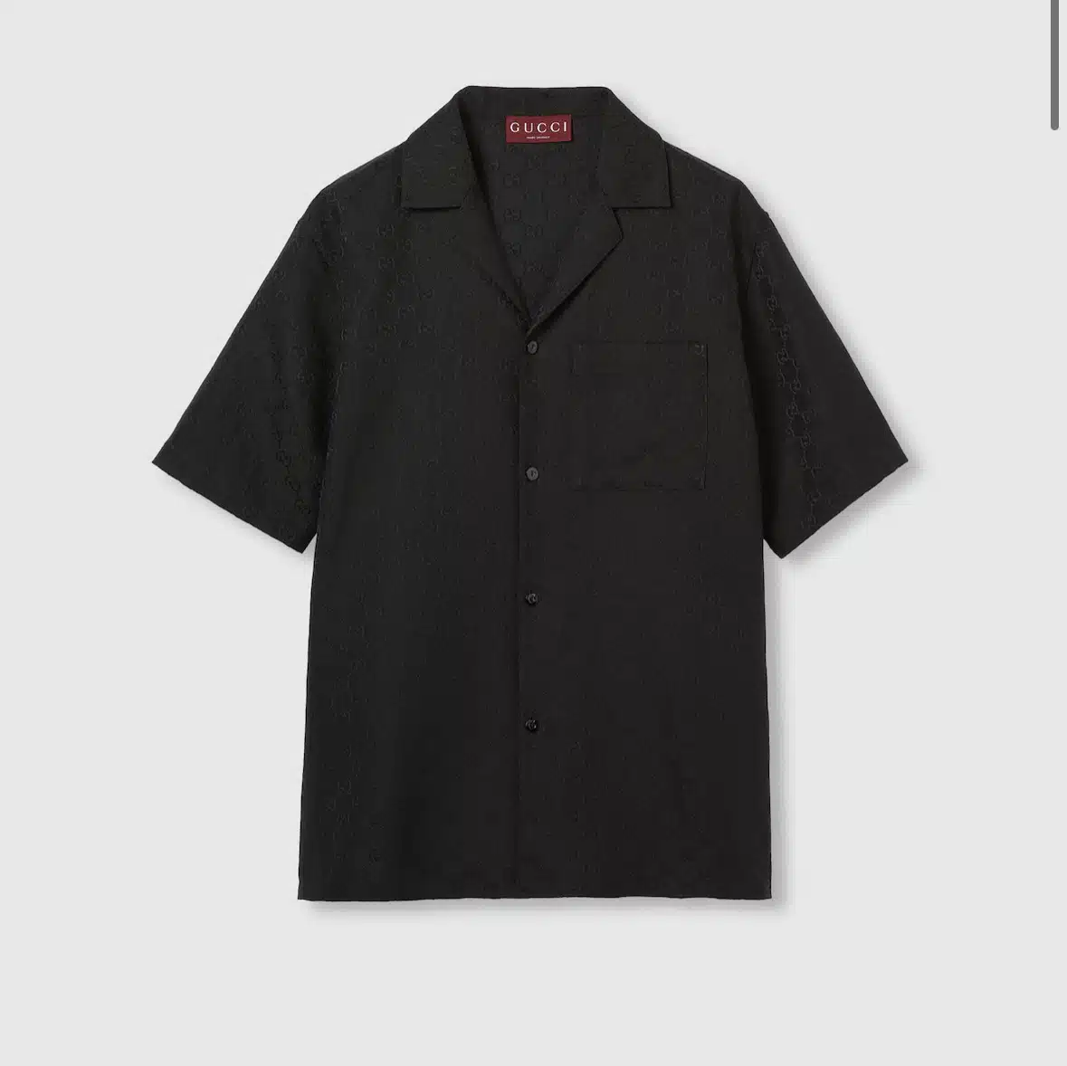 GG canvas linen blend bowling shirt