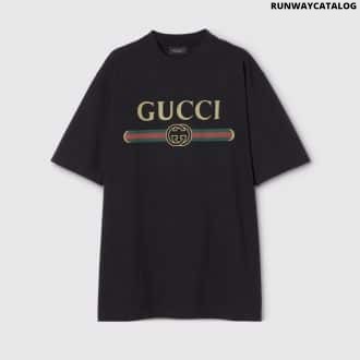 Cotton jersey and silk T-shirt with print