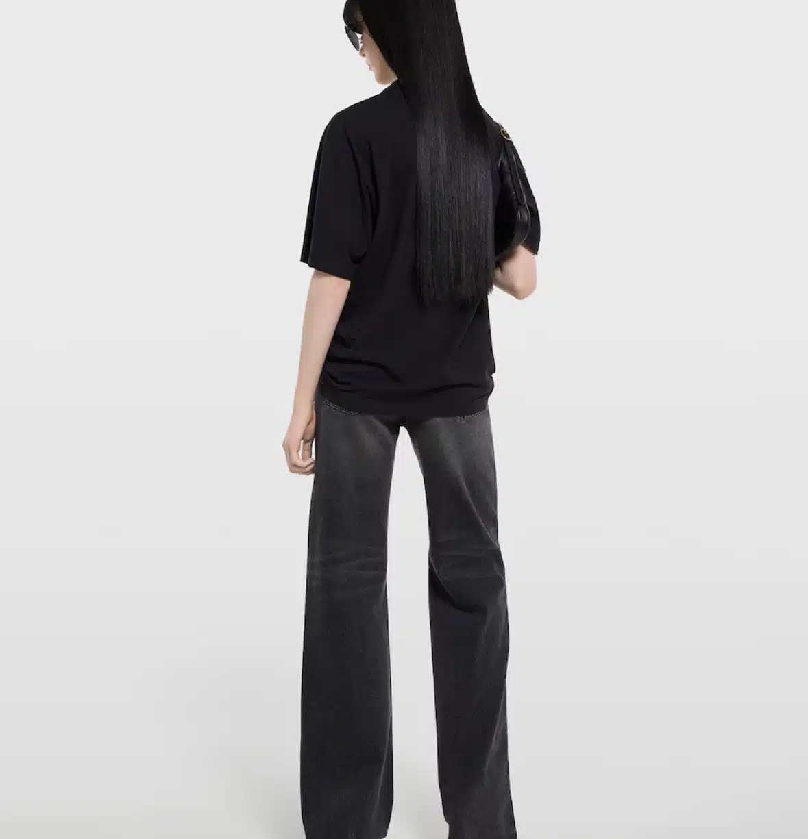 Cotton jersey and silk T-shirt with print - Image 2