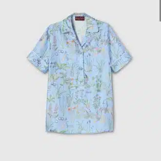 Printed silk twill shirt
