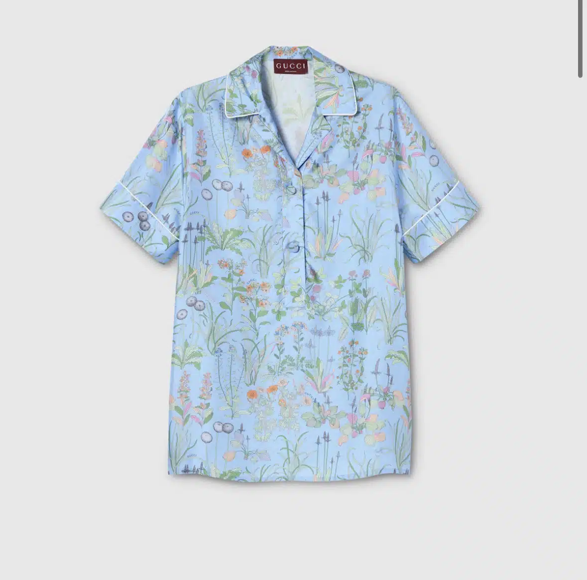 Printed silk twill shirt