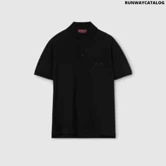 Cotton piquet polo shirt with embroidery